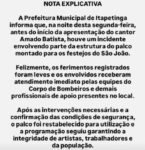 Estrutura cai durante show de Amado Batista e assusta foliões em festa junina na Bahia