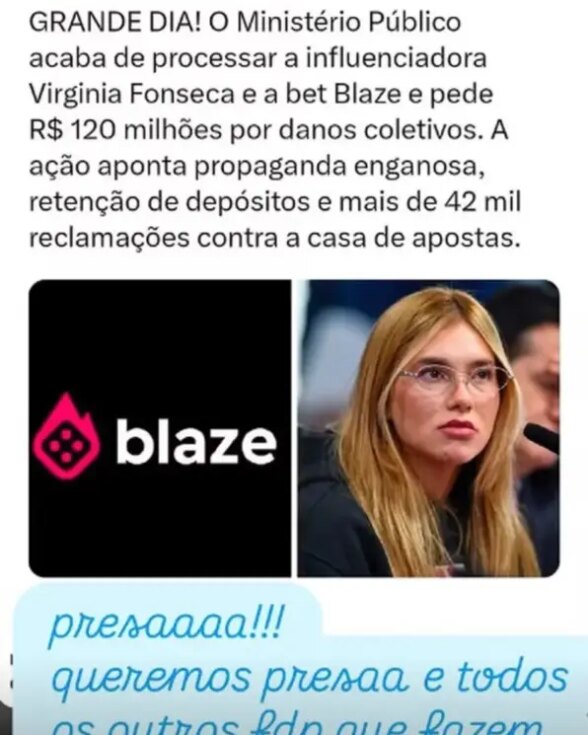 Luana Piovani pede prisão de Virginia Fonseca e comenta processo envolvendo bets