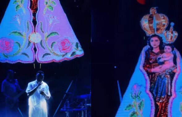 VÍDEO: Thiaguinho homenageia Nossa Senhora durante show em Belém